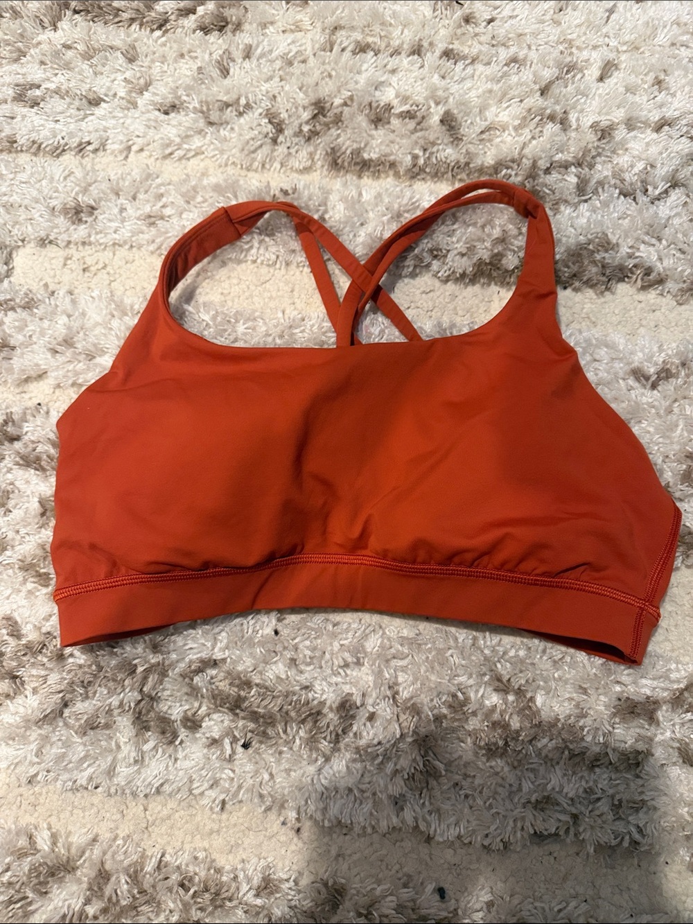 lululemon athletica rust orange crossback sports bra